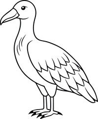 Beautiful bird logo icon line art vector illustration with a minimalist graphic design emphasizing avian elegance