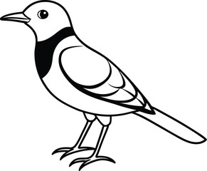 Beautiful bird logo icon line art vector illustration featuring a sleek and modern outline with vibrant colors