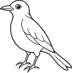 Beautiful bird logo icon line art vector illustration with colorful and artistic feather pattern for a unique look