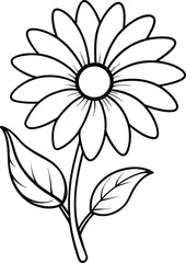 Creative daisy flower logo icon line art vector illustration with a charming spring pattern