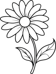 Modern daisy flower logo icon line art vector illustration with a chic and minimal look