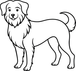 Friendly dog logo icon line art vector illustration for engaging pet visuals