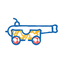 medieval cannon doodle icon sketch vector. medieval cannon sign. isolated symbol illustration