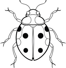 Ladybug logo icon line art vector illustration showcasing an abstract cute insect perfect for modern designs