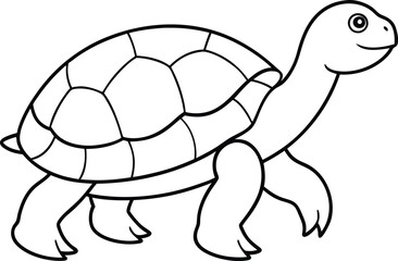 Turtle logo icon line art vector illustration of an isolated green turtle graphic