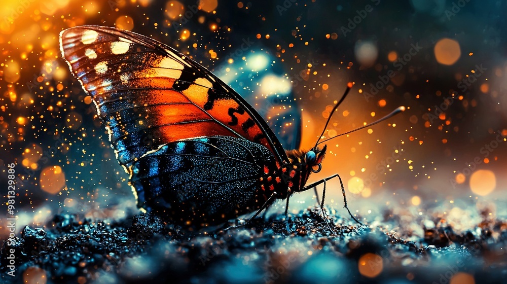 Poster a high-resolution photo of a butterfly with clear background and no blurring