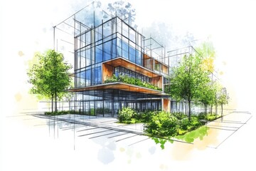 Sustainable Living: A Modern Architectural Vision forGreener Future and Harmony