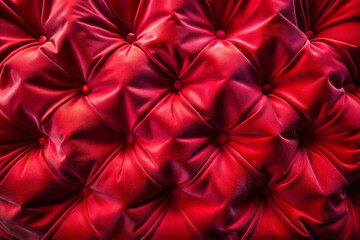 Close-up of elegant red tufted upholstery fabric