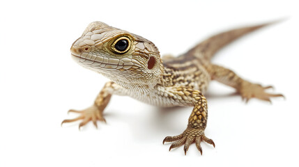Naklejka premium Lizard on White Background