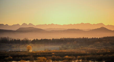 sunrise in the mountains