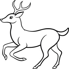 Elegant deer logo icon line art vector illustration showcasing wild and graceful features