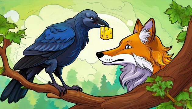 Le corbeau et le renard, fable de Jean de Lafontaine