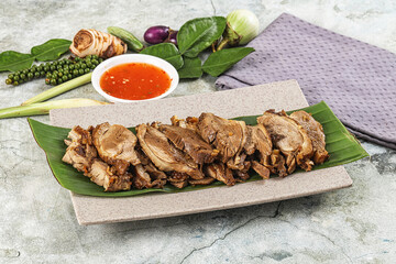 Asian cuisine Baked duck breast