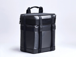 Black Delivery Backpack on White Background