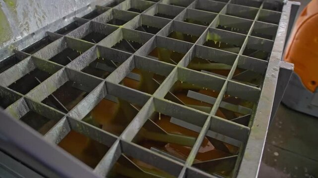 A detailed view showcasing the complex mixing of honey at work