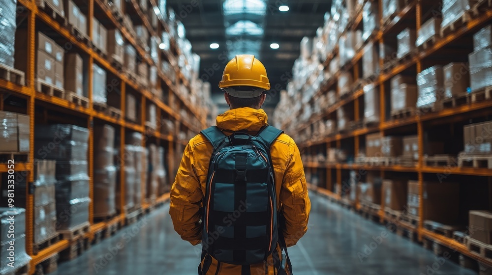 Aufkleber workers use exoskeletons to enhance efficiency in a large warehouse during operational hours