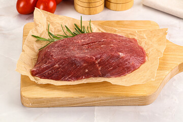 Raw beef meat uncocked steak