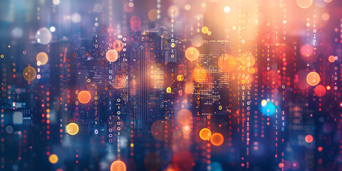 Fototapeta premium Bokeh blue and orange background