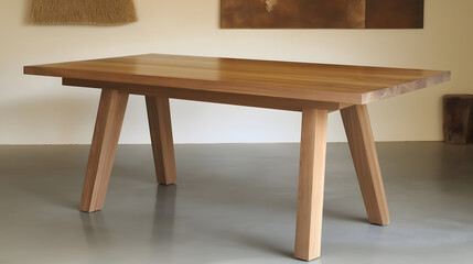 Wooden dining table with simple elegant legs