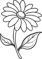 Cute daisy flower logo icon line art vector illustration capturing the essence of spring