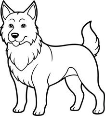 Elegant dog logo icon line art vector illustration for stylish graphic use