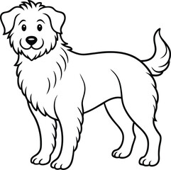 Creative dog logo icon line art vector illustration showcasing friendly pets