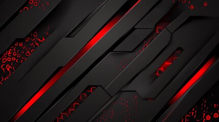 A striking abstract background featuring dark layers with glowing red elements, perfect for modern designs and digital themes.