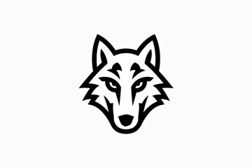 Obraz premium Logo face of a wolf, emblem.