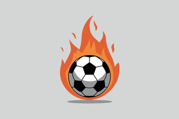Obraz premium Soccer ball on fire, sports concept.