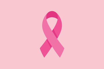 Pink ribbon, symbol of breast cancer awareness month, pink october.