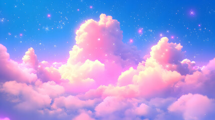 Dreamy Clouds with Sparkling Stars
