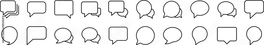 Aufkleber bundle of line icons of speech bubble. editable stroke. minimalistic linear pictogram for design of 