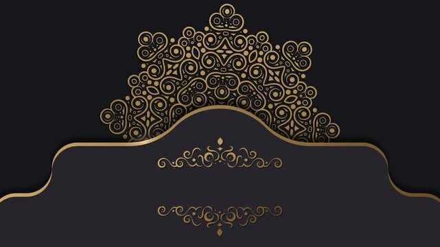 dark gold color mandala background concept