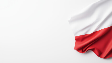 Polish flag on a plain white background with ample space for text, modern design, clean lines, high resolution