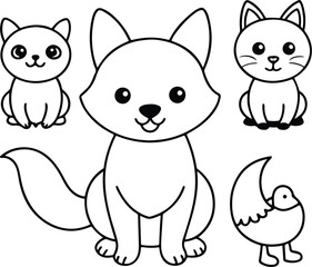 Naklejka premium set of cartoon cats