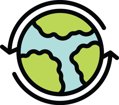Circular economy is shown with arrows rotating around the earth to illustrate recycling and environmental sustainability
