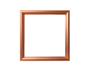 Copper photo frame isolated on transparent background