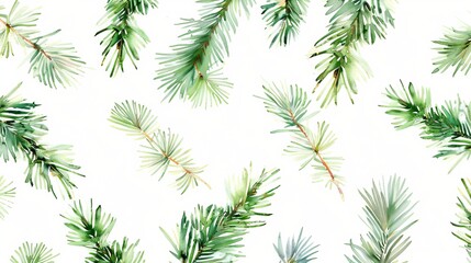 Fototapeta premium Christmas tree branches pattern background