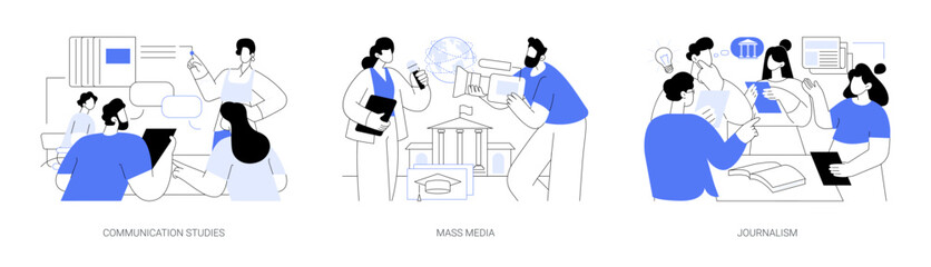 Associate of Media and Communication isolated cartoon vector illustrations se