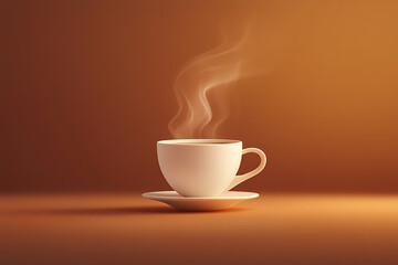 Obraz premium An icon of a steaming hot coffee cup with visible steam rising, representing warmth and comfort.