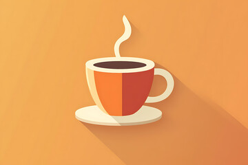 Obraz premium An icon of a steaming hot coffee cup with visible steam rising, representing warmth and comfort.