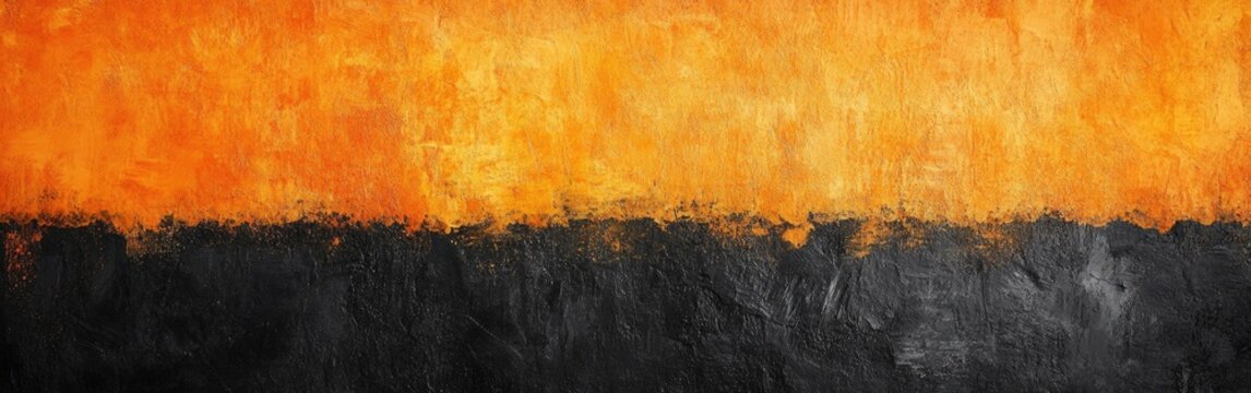 A striking watercolor gradient blends orange and black, evoking autumn and Halloween vibes