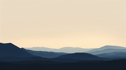 Minimalist desert scene with clean lines and subtle gradients under a quiet sky