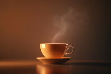 An icon of a steaming hot coffee cup with visible steam rising, representing warmth and comfort.