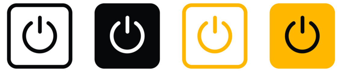 Power icon button On Off icons Buttons, Energy switch sign, Power Switch Icons, Start power button, turn off symbol, shutdown energy icon