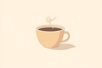 An icon of a steaming hot coffee cup with visible steam rising, representing warmth and comfort.