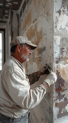 Interior Worker Ready for Renovation [created with generative AI technology]