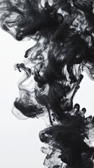 Fototapeta premium Black ink swirling in water creating abstract
