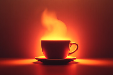 An icon of a steaming hot coffee cup with visible steam rising, representing warmth and comfort.