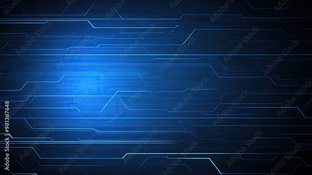 Poster a vibrant blue backdrop filled with glowing data code, highlighting advanced technology in a compute